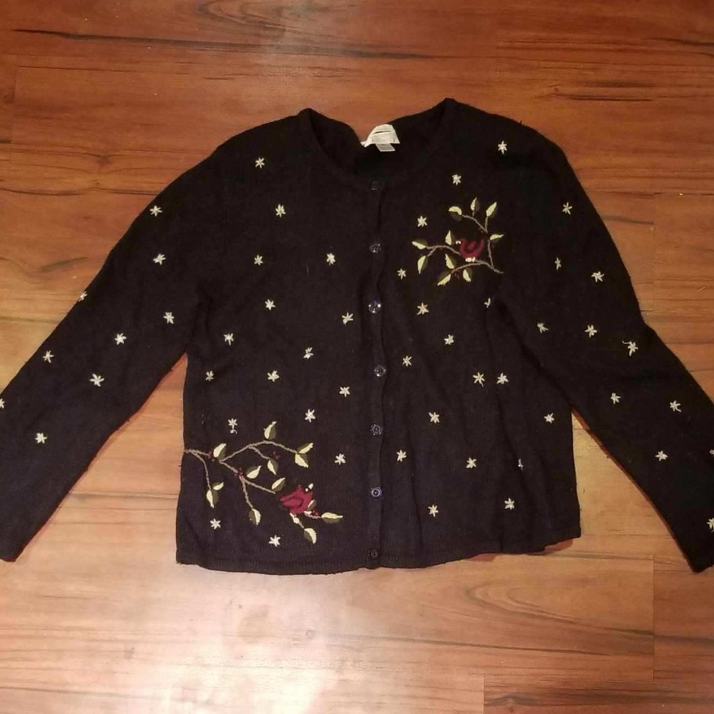 Christopher & Banks Black Knit Cardigan